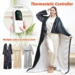 Heated Wearable Blanket with Foot Pocket - 55°C Max, Safe, Cozy & Washable - Image 2