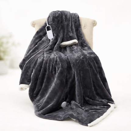 Heated Wearable Blanket with Foot Pocket - 55°C Max, Safe, Cozy & Washable